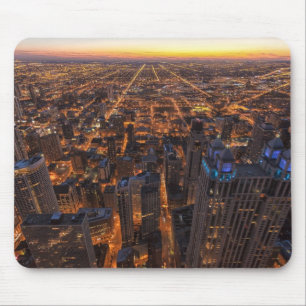 Tapis De Souris Chicago du centre au coucher du soleil