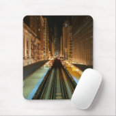 Tapis De Souris Chicago "L" station la nuit (Avec souris)