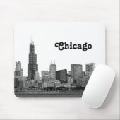 Tapis De Souris Chicago Skyline Etché (Avec souris)