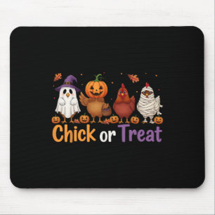 Tapis De Souris Chick Or Treat Sorcière Halloween Poulet Épouvanta