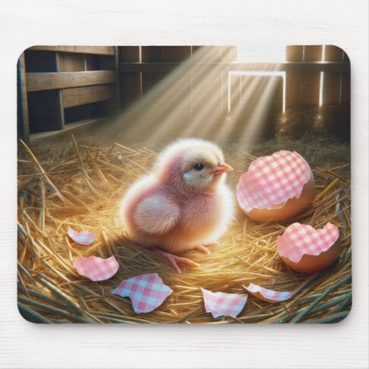 Tapis De Souris Chick rose avec En vichy oignon (Devant)