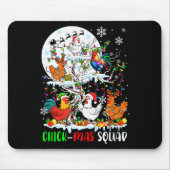 Tapis De Souris Chick Squad Xmas Group Santa Elf Chickens On Tree (Devant)