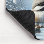 Tapis De Souris Chickadee d'hiver au coeur rouge (Coin)