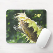 Tapis De Souris Chickadee Manger des graines de tournesol (Avec souris)