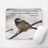 Tapis De Souris Chickadee sur une brindille (Avec souris)