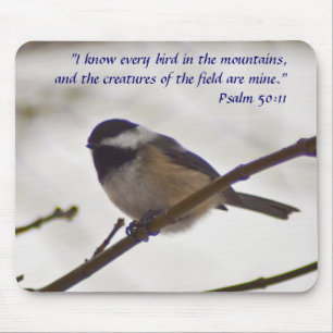 Tapis De Souris Chickadee sur une brindille