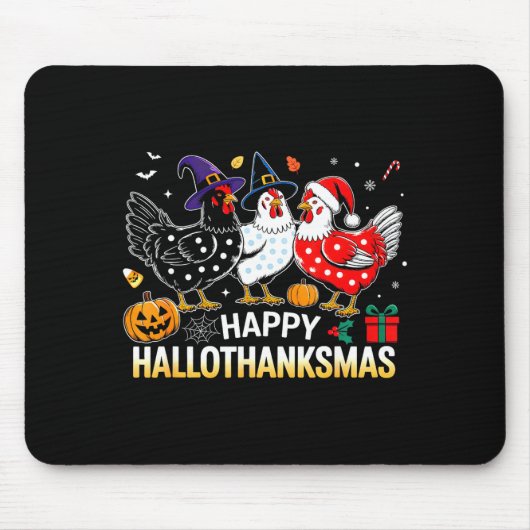 Tapis De Souris Chicken Halloween Thanksgiving Funny Happy Halloth (Devant)