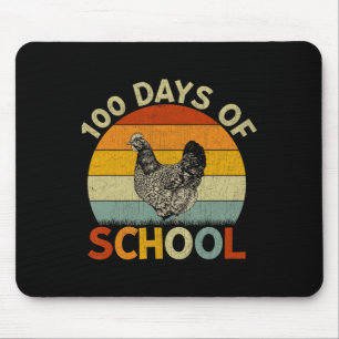 Tapis De Souris Chicken Retro Garçons Filles Enseignants 100e Jour