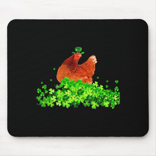 Tapis De Souris Chicken St Patricks Day Chicken Lover Irish Shamro (Devant)