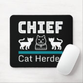 Tapis De Souris Chief Cat Herder Funny (Avec souris)