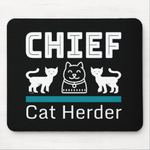 Tapis De Souris Chief Cat Herder Funny