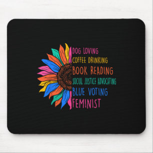 Tapis De Souris Chien Aimant Café Boire Livre Lecture Social Jus