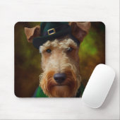Tapis De Souris chien airedale à la St. Patrick's Day (Avec souris)