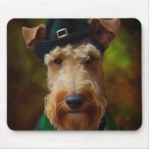 Tapis De Souris chien airedale à la St. Patrick's Day