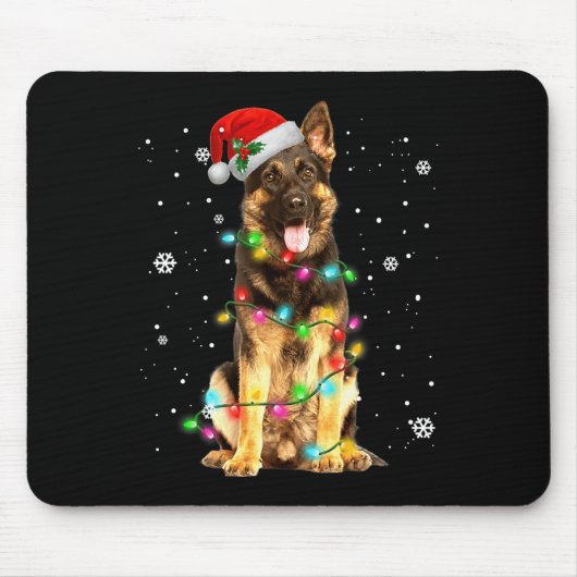 Tapis De Souris Chien allemand arbre Noël Chiens Noël Chiens cadea (Devant)