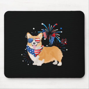 Tapis De Souris Chien Américain Drapeau Usa 4 Juillet Hommes Femme