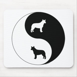 Tapis De Souris Chien australien Yin Yang de bétail