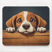 Tapis De Souris Chien Beagle de Peeking mignon (Devant)