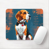 Tapis De Souris Chien Beagle sur fond abstrait (Avec souris)