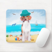 Tapis De Souris Chien beagle Sur La Plage (Avec souris)