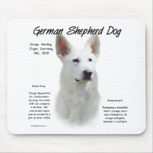 Tapis De Souris Chien berger allemand (wht) Conception de l'histoi