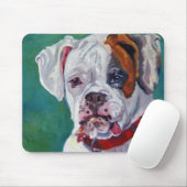 Tapis De Souris Chien blanc Mousepad de boxeur (Avec souris)