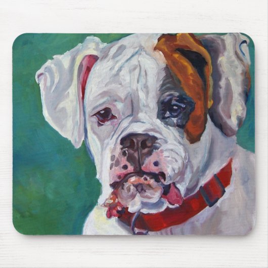 Tapis De Souris Chien blanc Mousepad de boxeur (Devant)