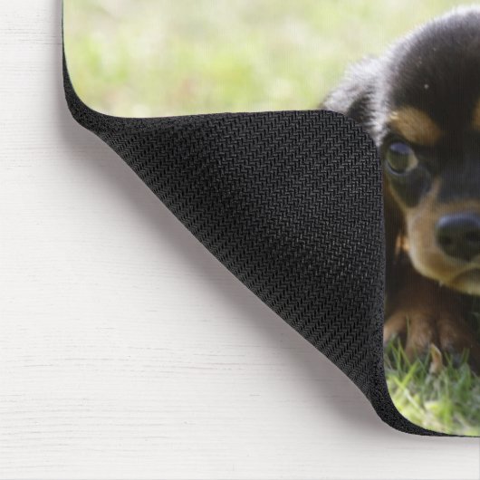 Tapis De Souris Chien blanc (noir) 2 (Coin)