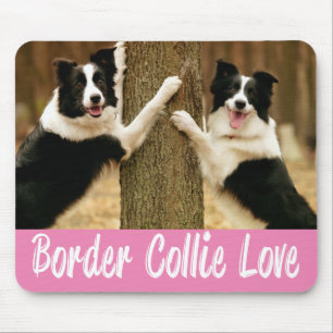 Tapis de souris Chien Border Collie chiot Rose Amo