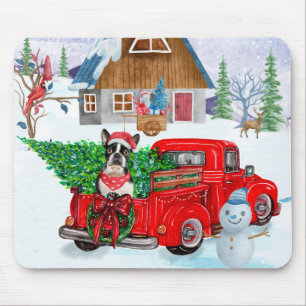 Tapis De Souris Chien Boston Terrier dans un camion de livraison d