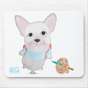 Tapis de souris chien bouledogue français mignon e