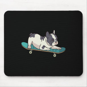 Tapis De Souris Chien Bouledogue Français Skateboard