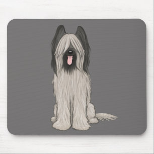 Tapis De Souris Chien caricaturé mignon Briard
