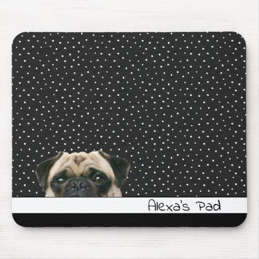 Tapis De Souris Chien carlin sur Pois (Devant)