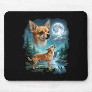 Tapis De Souris Chien Chihuahua nuit au clair de lune art chihuahu