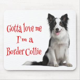 Tapis de souris Chien chiot Border Collie Amour