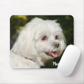 Tapis De Souris Chien chiot maltais blanc personnalisé (Avec souris)