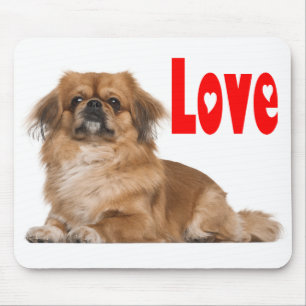 Tapis de souris Chien Chiot Pékinais Amour