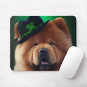 Tapis De Souris Chien Chow Chow en tenue de la Saint-Patrick