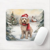 Tapis De Souris Chien Cockapoo dans la neige de Noël (Avec souris)