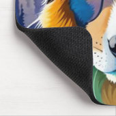 Tapis De Souris Chien coloré visage proche (Coin)