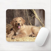 Tapis De Souris Chien coquelicot rustique de Golden Retriever (Avec souris)