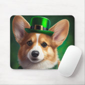 Tapis De Souris Chien Corgi en robe de la Saint-Patrick (Avec souris)