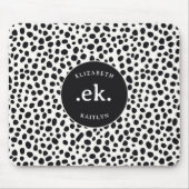 Tapis De Souris Chien dalmate Abstrait Motif Monogramme (Devant)