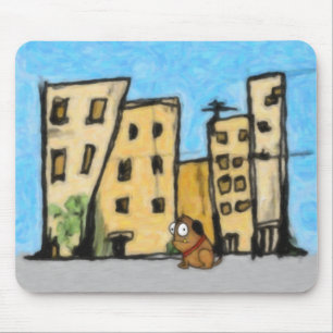 Tapis De Souris Chien dans la ville