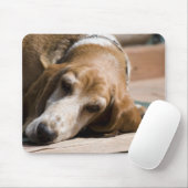 Tapis De Souris chien de basset fatigué (Avec souris)