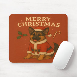 Tapis De Souris Chien de berger allemand de Noël Chien de Noël San