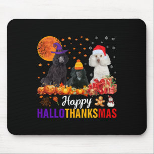 Tapis De Souris Chien de caniche Hallothanksmas Halloween Thanksgi