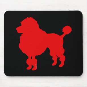 Tapis De Souris Chien de caniche (rouge)