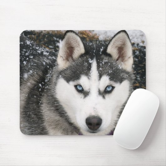 Tapis De Souris Chien de chiot sibérien Husky à Mousepad (Avec souris)